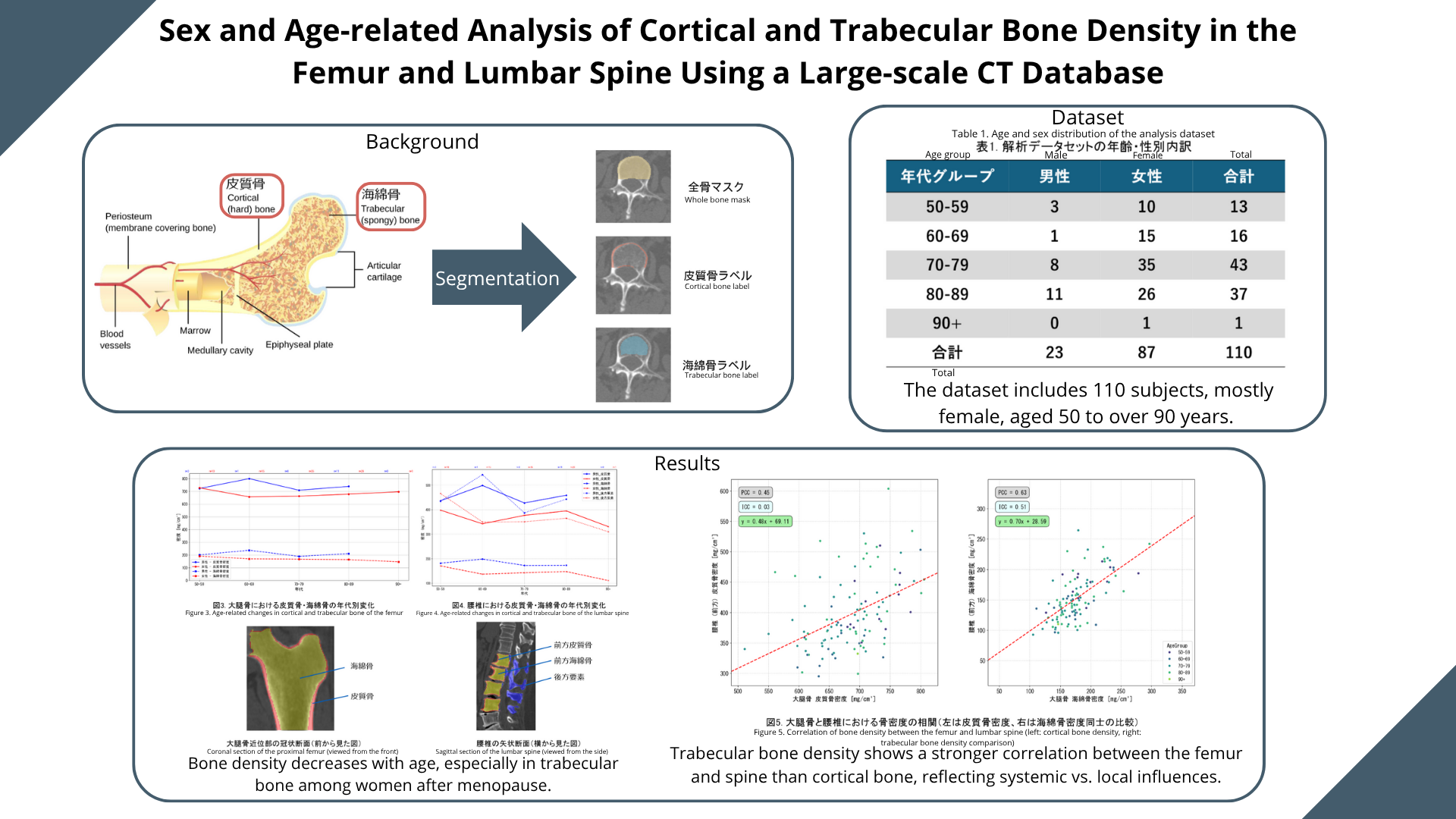 Sex and Age-related Analysis of Cortical and Trabecular Bone Density in the Femur and Lumbar Spine Using a Large-scale CT Database